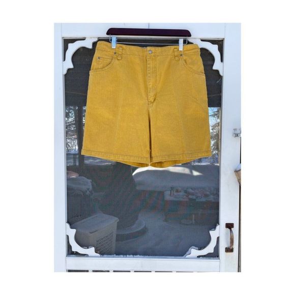 Vintage 90s North Country Denim Shorts Saffron Yellow Sz L Men's - Picture 5 of 7